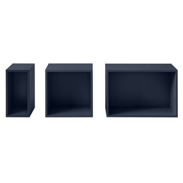 Stacked 2.0 hyllyjärjestelmä taustalevyllä, large - Keskiyönsininen - Muuto