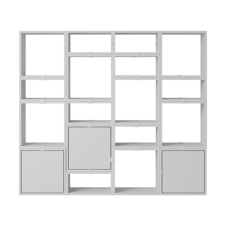 Stacked säilytysjärjestelmä kirjahylly kokoonpano 4 - Harmaa - Muuto