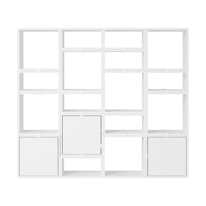 Stacked säilytysjärjestelmä kirjahylly kokoonpano 4 - Valkoinen - Muuto