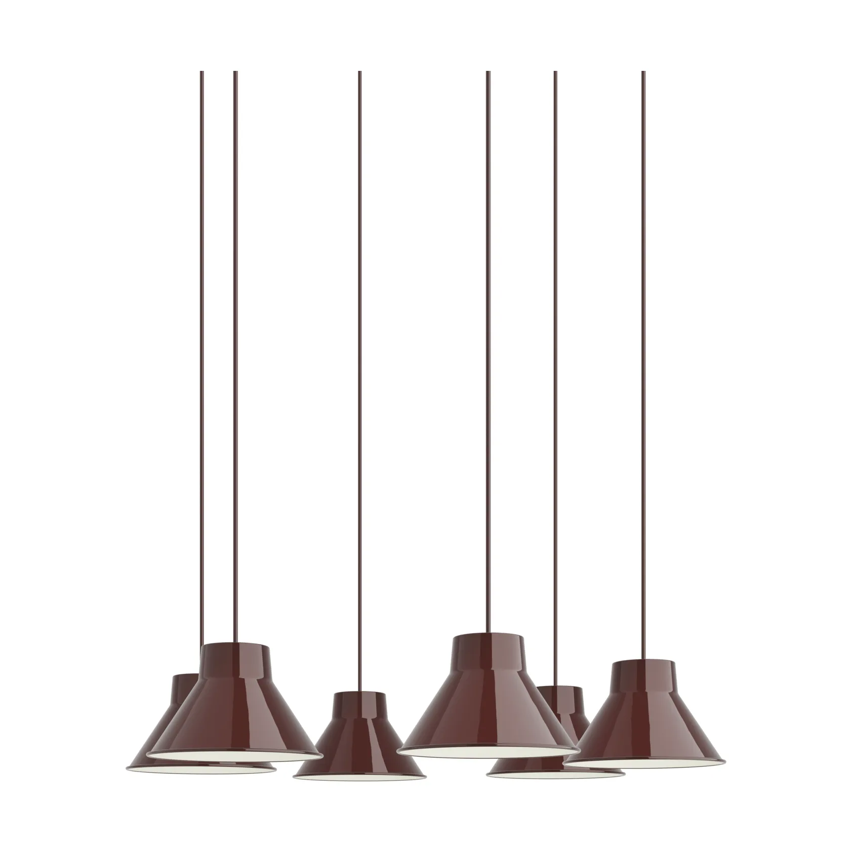 Top Pendant Cluster 6 riippuvalaisin, Deep red, Ø21 cm Muuto