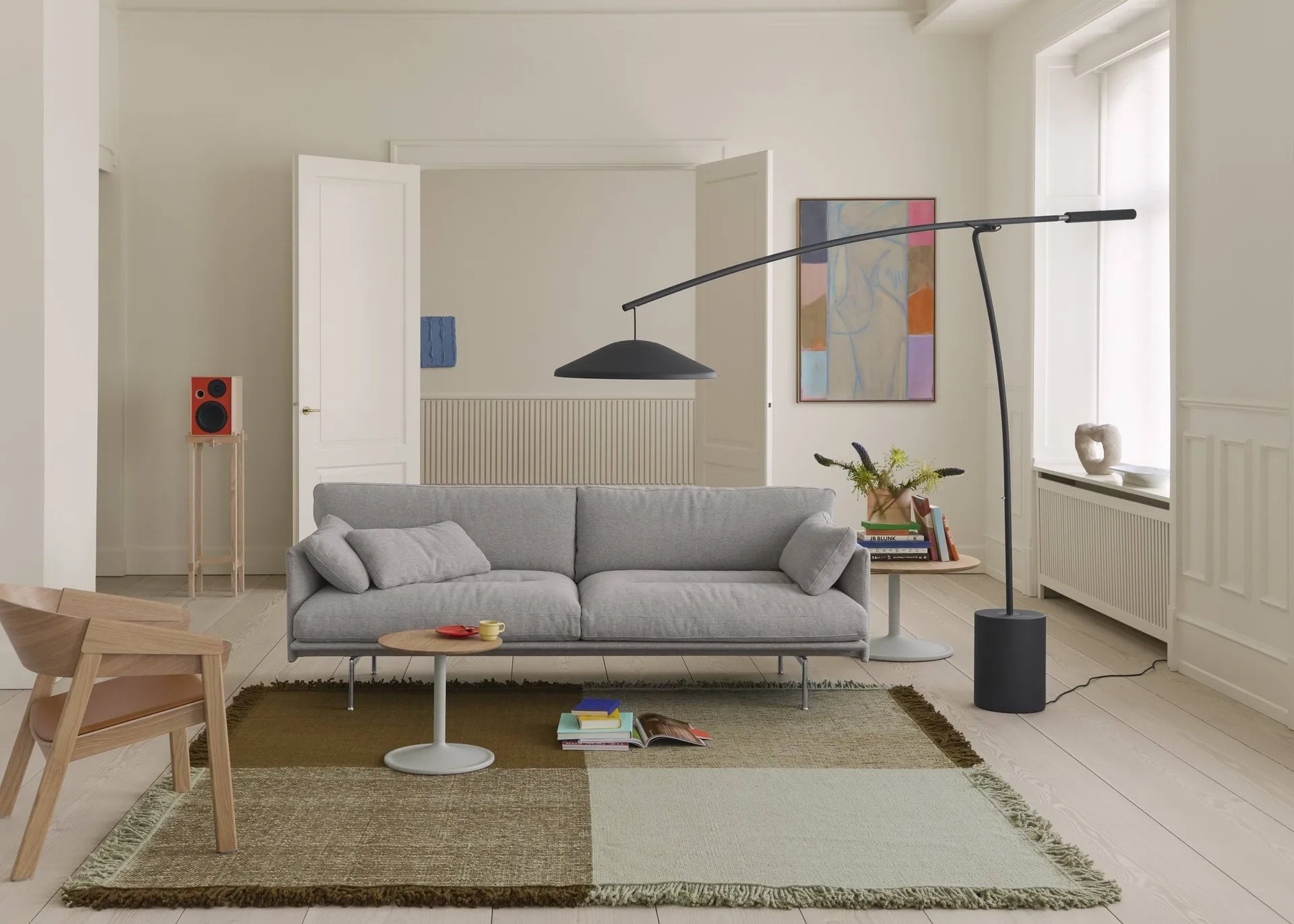Verso villamatto, Cool grey-tummanruskea, 258x258 cm Muuto
