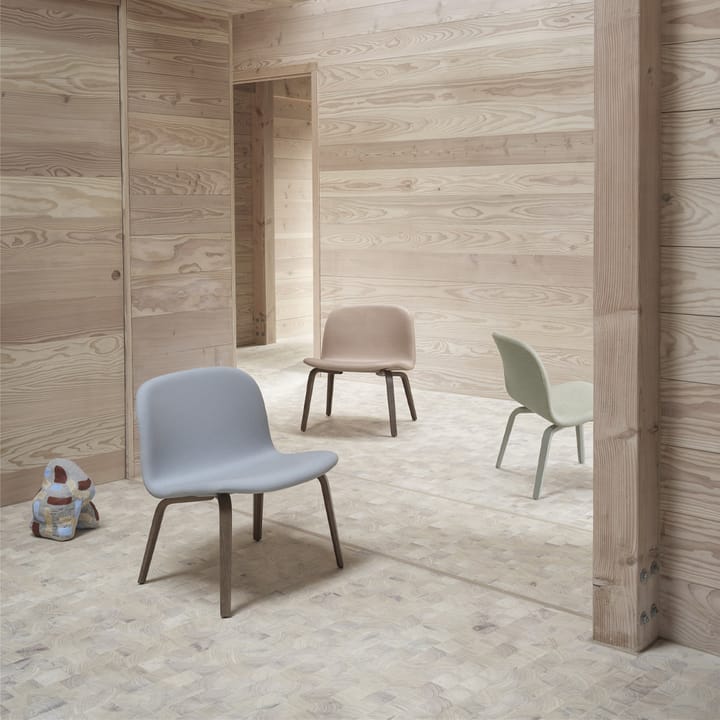 Visu loungenojatuoli verhoiltu tuoli - Refine leather beige-Brown oak - Muuto