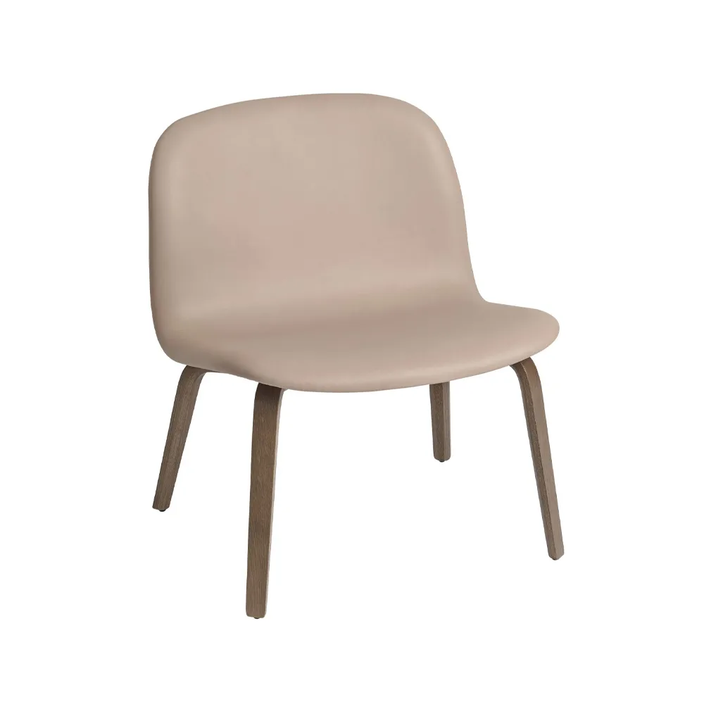 Visu loungenojatuoli verhoiltu tuoli, Refine leather beige-Brown oak Muuto