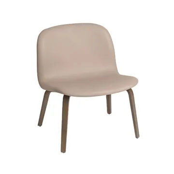 Visu loungenojatuoli verhoiltu tuoli - Refine leather beige-Brown oak - Muuto