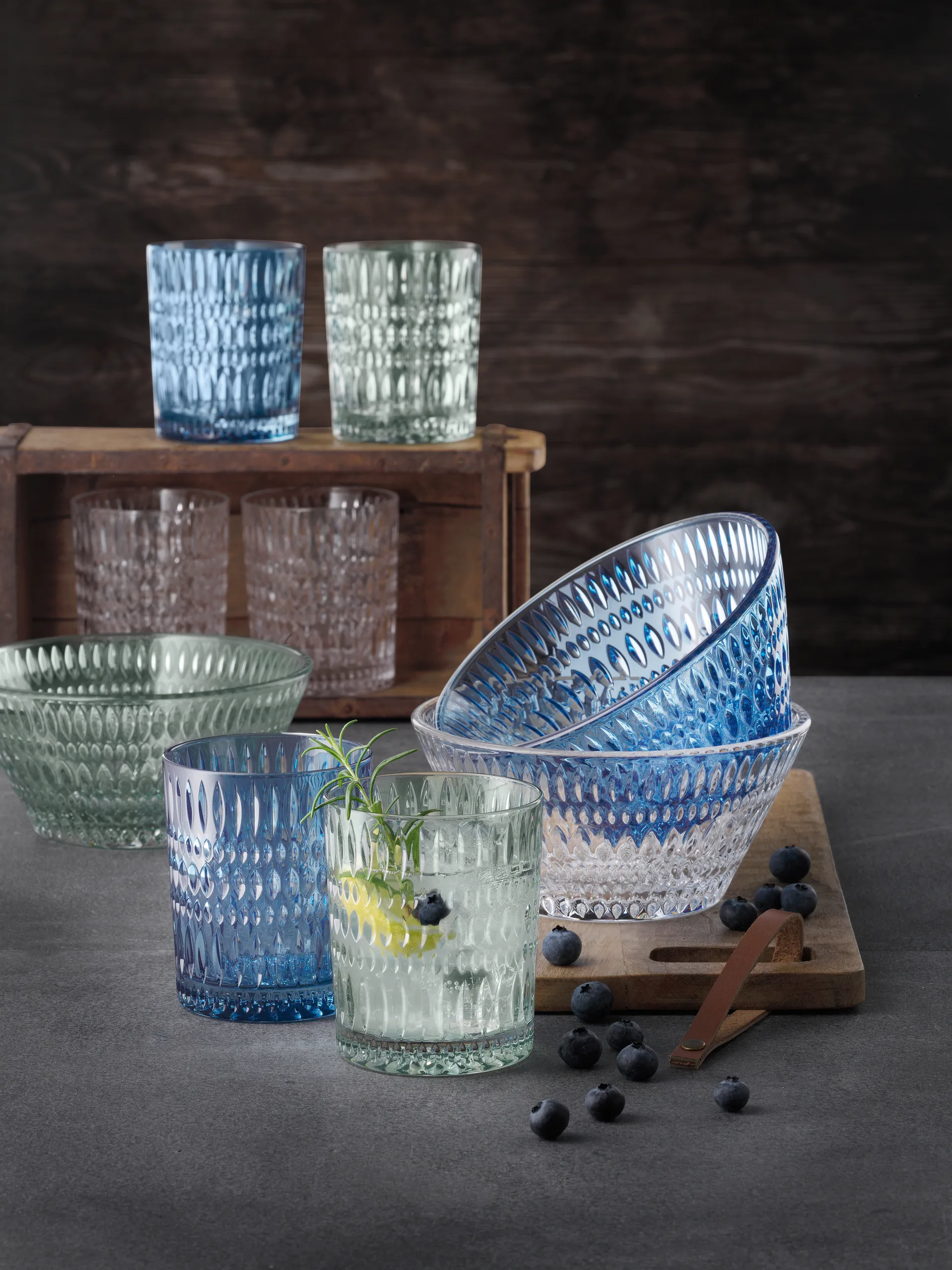 Ethno juomalasit 30,4 cl 2 kpl, Vintage blue Nachtmann