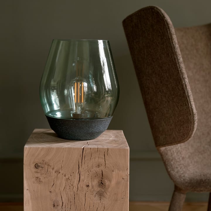 Bowl pöytävalaisin, Raw copper, vaalea savuvärjätty lasi New Works