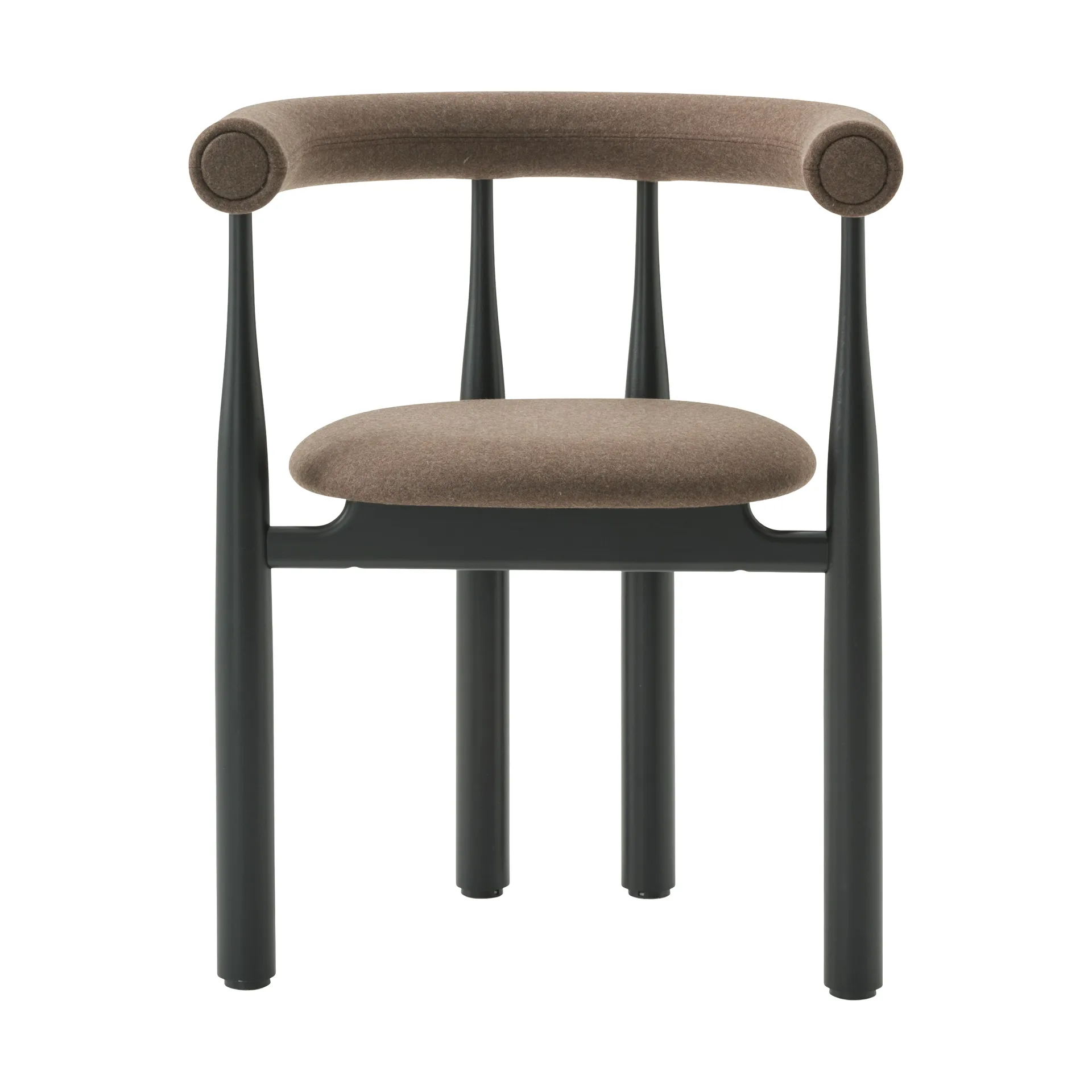 Bukowski käsinojatuoli verhoiltu, Black, Wooly Plus 1008 New Works