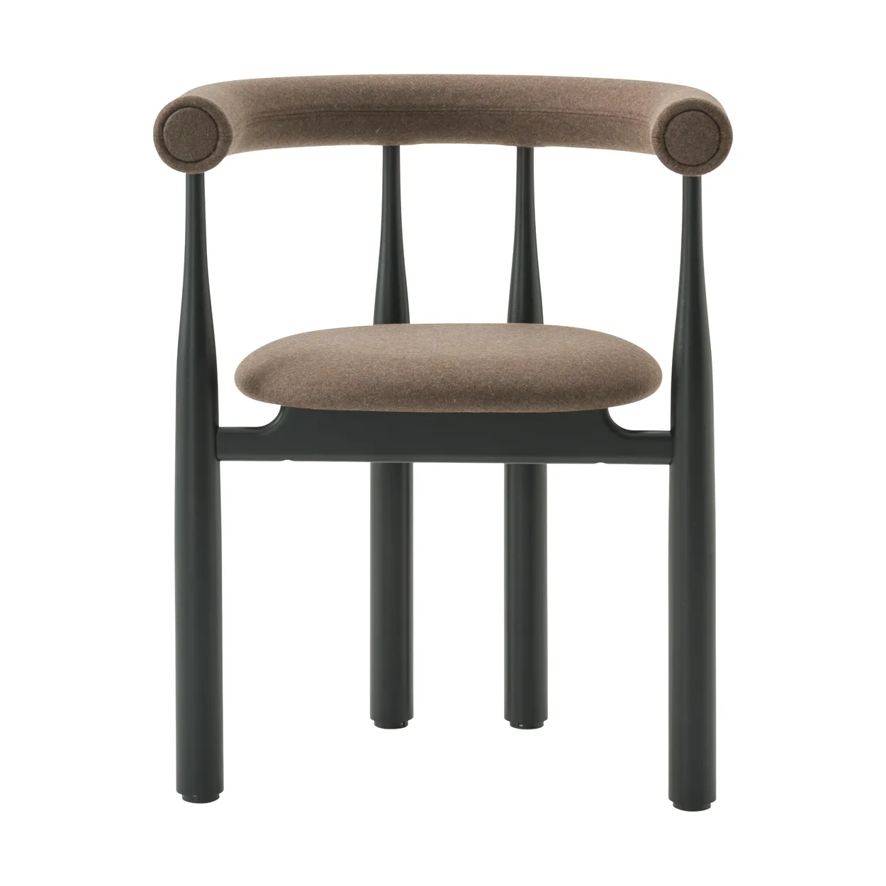 New Works Bukowski käsinojatuoli verhoiltu Black, Wooly Plus 1008