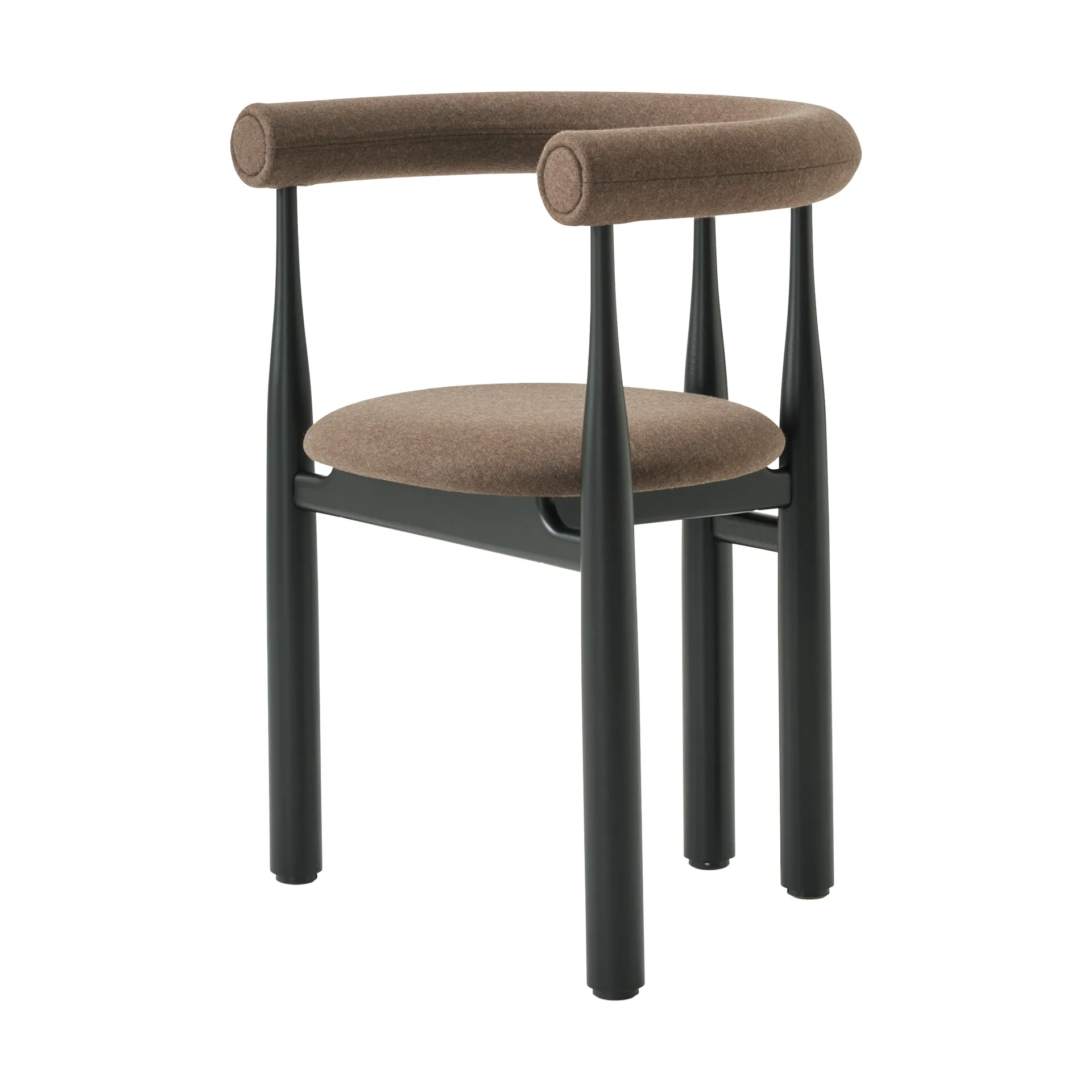 Bukowski käsinojatuoli verhoiltu, Black, Wooly Plus 1008 New Works