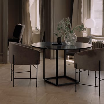 Florence ruokapöytä pyöreä - Grey ruivina marble, ø 120 cm, musta runko - New Works