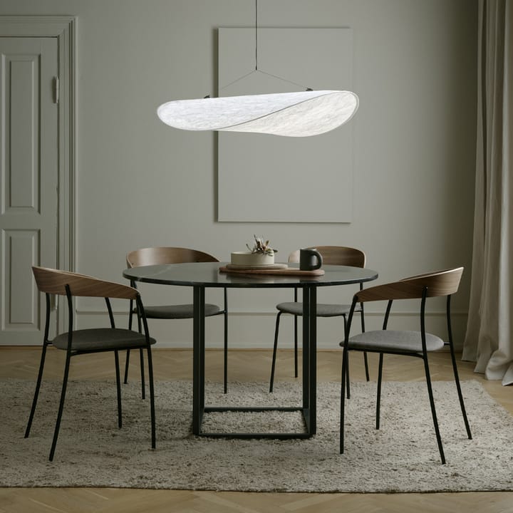 Florence ruokapöytä pyöreä, Walnut, ø 120 cm, musta runko New Works