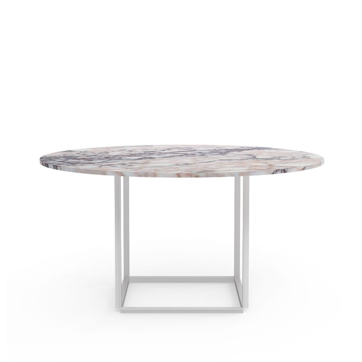 Florence ruokapöytä pyöreä - White viola marble, ø 145 cm, valkoinen runko - New Works