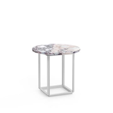 Florence sivupöytä - White viola marble, ø 50 cm, valkoinen runko - New Works
