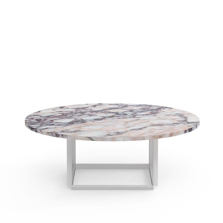 Florence sohvapöytä - White viola marble, ø 90 cm, valkoinen runko - New Works