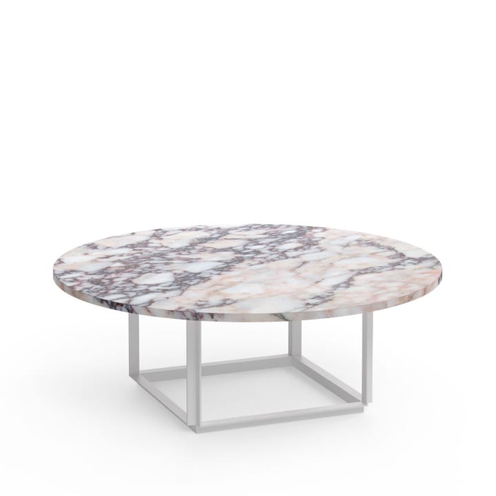 Florence sohvapöytä - White viola marble, ø 90 cm, valkoinen runko - New Works