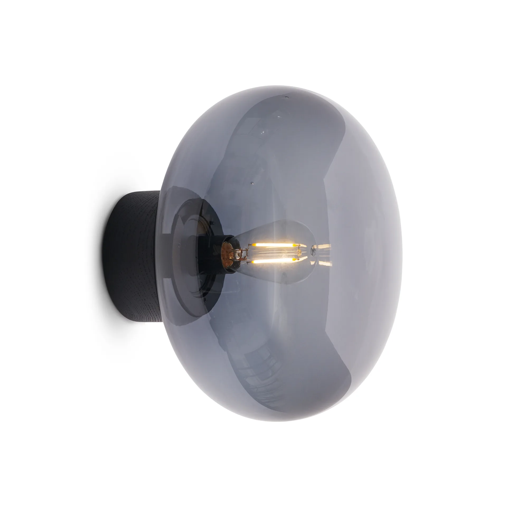 Karl-Johan seinävalaisin, Black stained oak-smoked glass New Works
