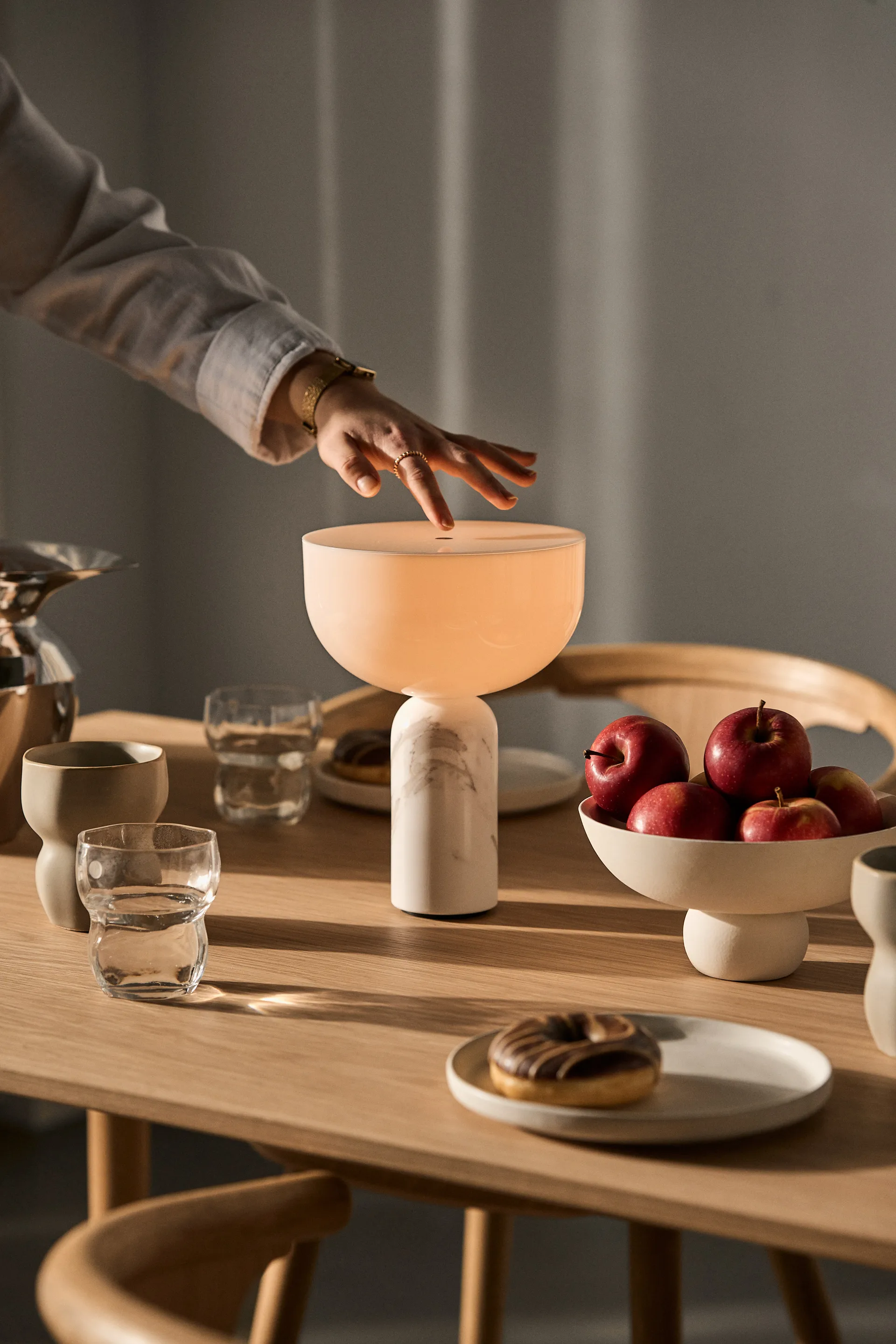 Kizu portable pöytävalaisin, White marble New Works