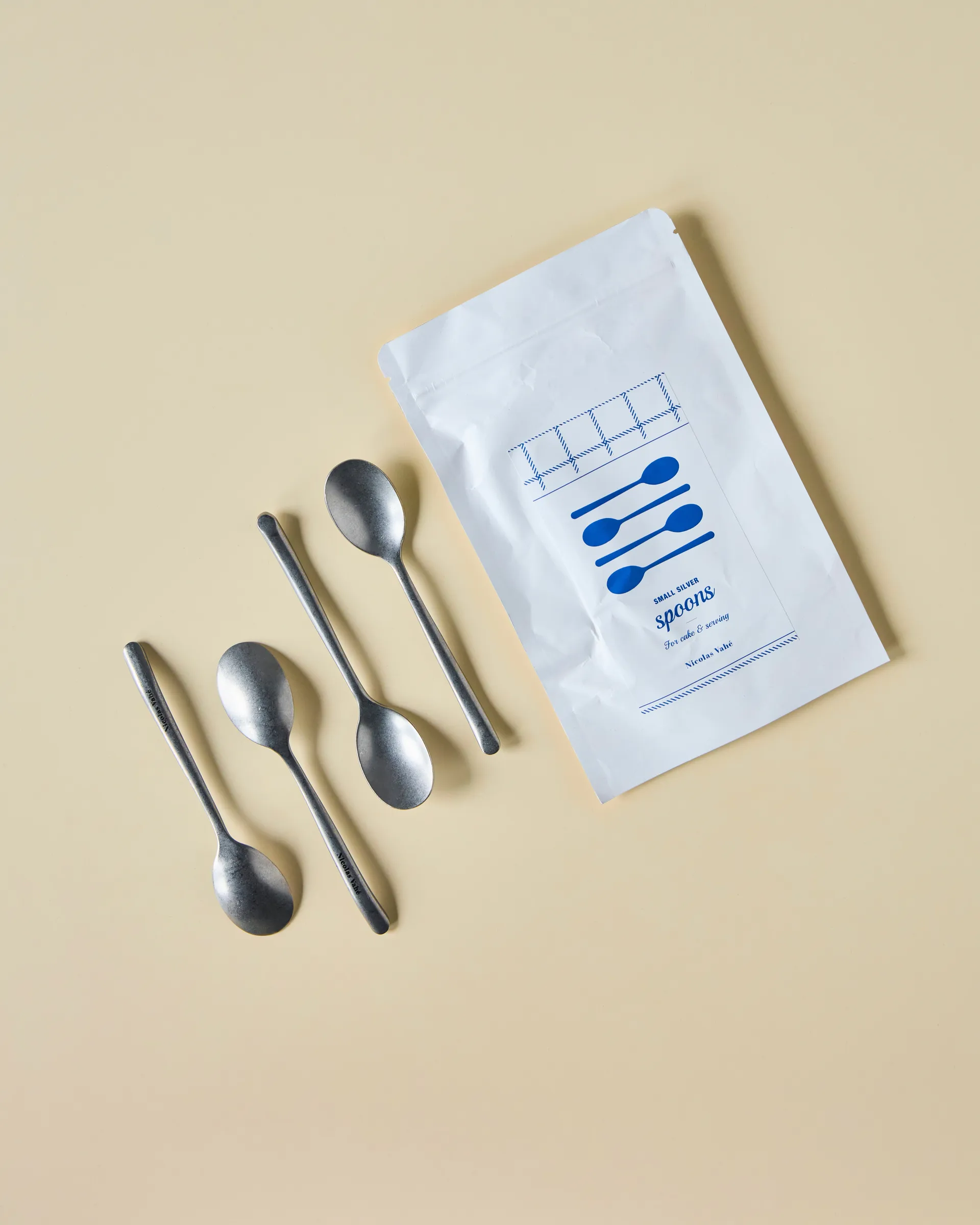 Nicolas Vahé teelusikka 4-pack, Antiikkisilverviimeistely Nicolas Vahé