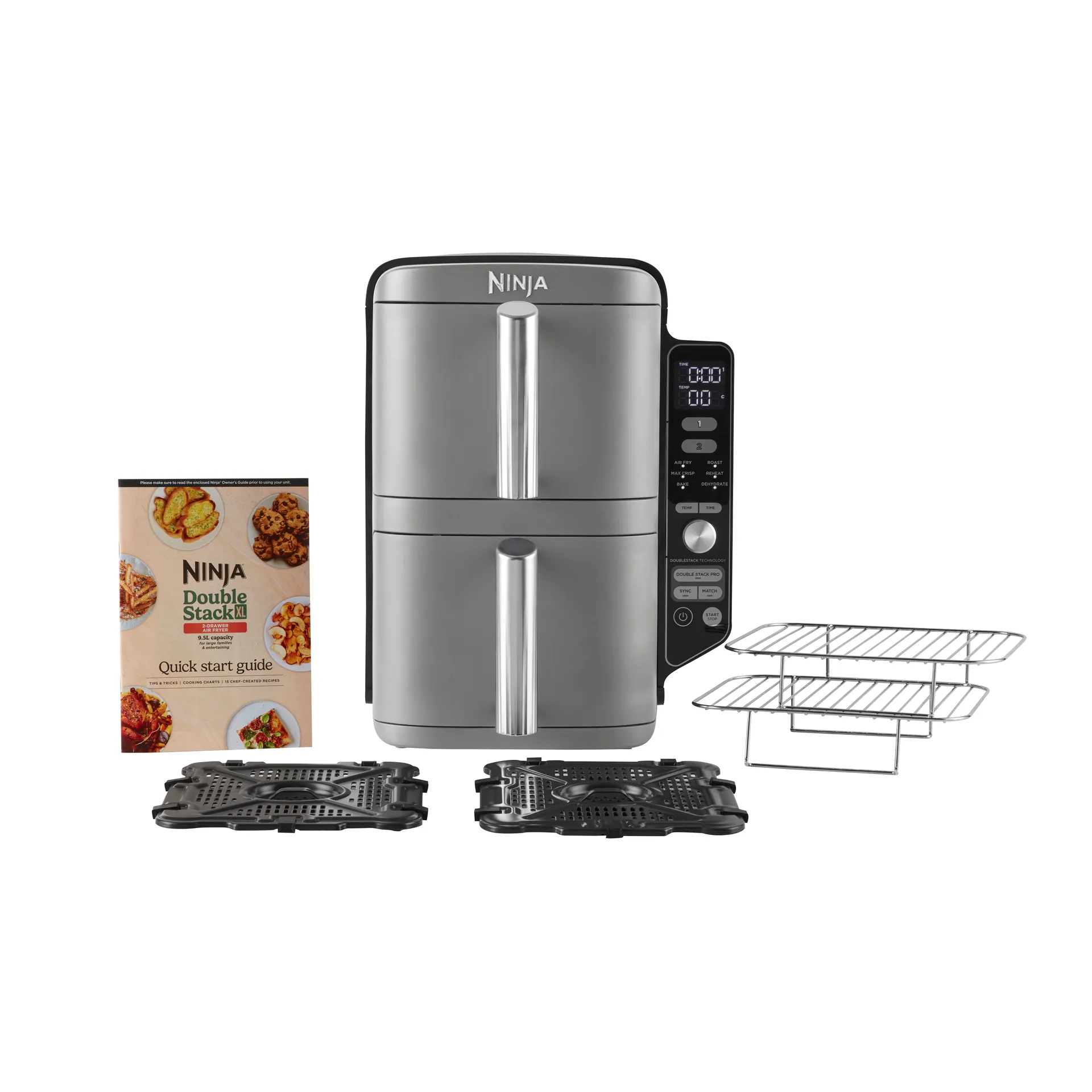 Ninja Air Fryer SL400EU double stack XL 2 laatikkoa 9,5 l, Musta Ninja