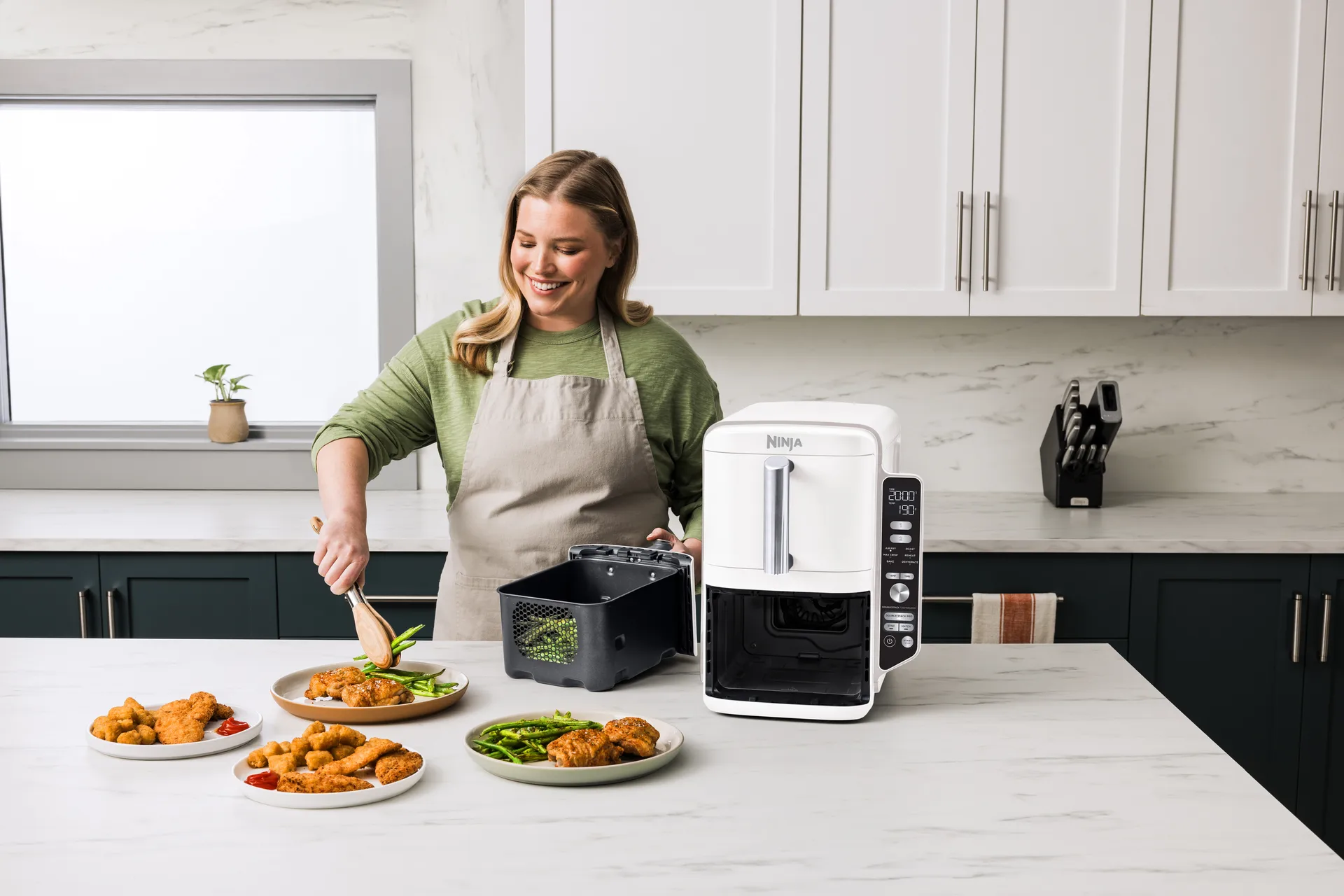 Ninja Air Fryer SL400EUWH double stack XL 2 laatikkoa 9,5 l, Valkoinen Ninja