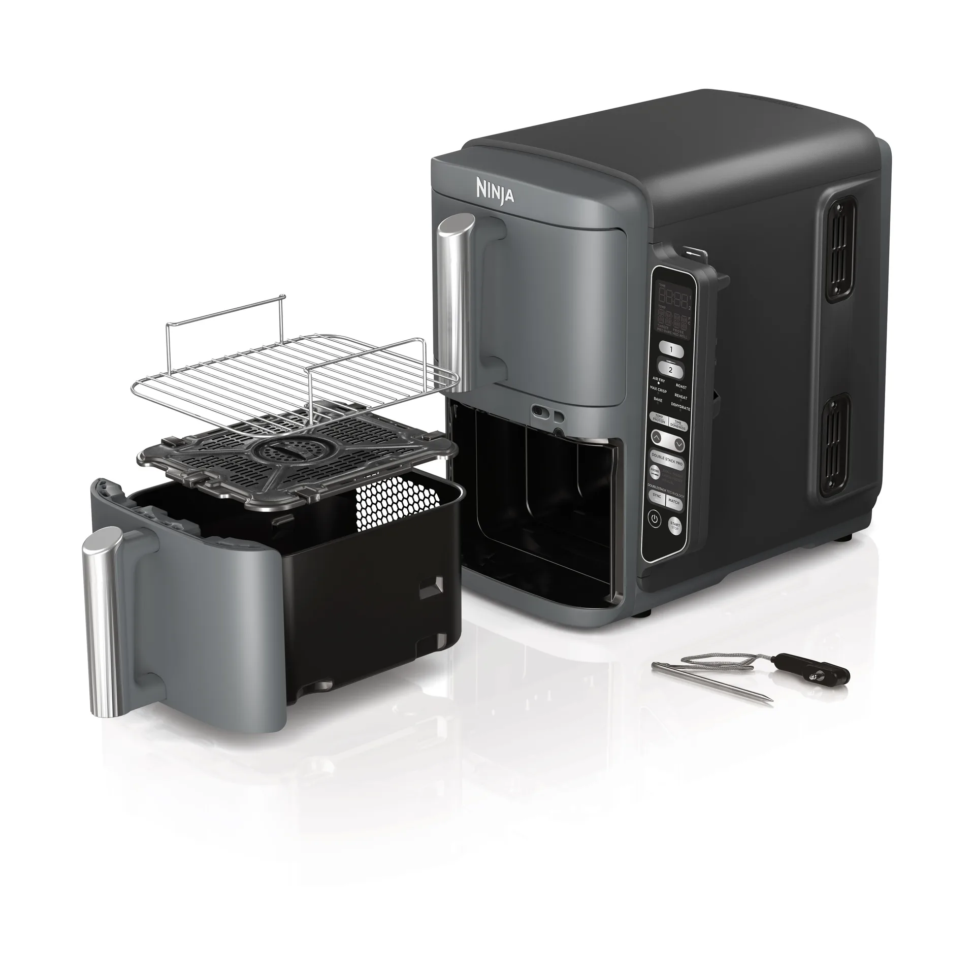 Ninja Air Fryer SL451EU pinottava dual zone XL 9,5 l, Musta Ninja