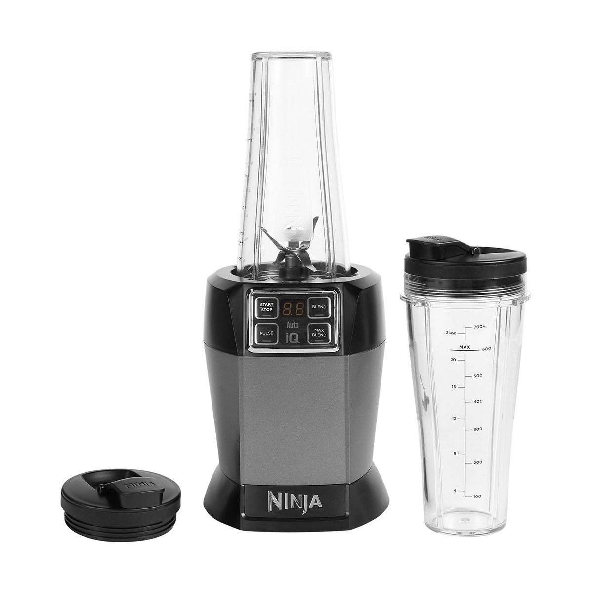 Ninja BN495 blender Auto-iQ:llä Musta | Skandinaavinen Sisustus | Hopeanvärinen