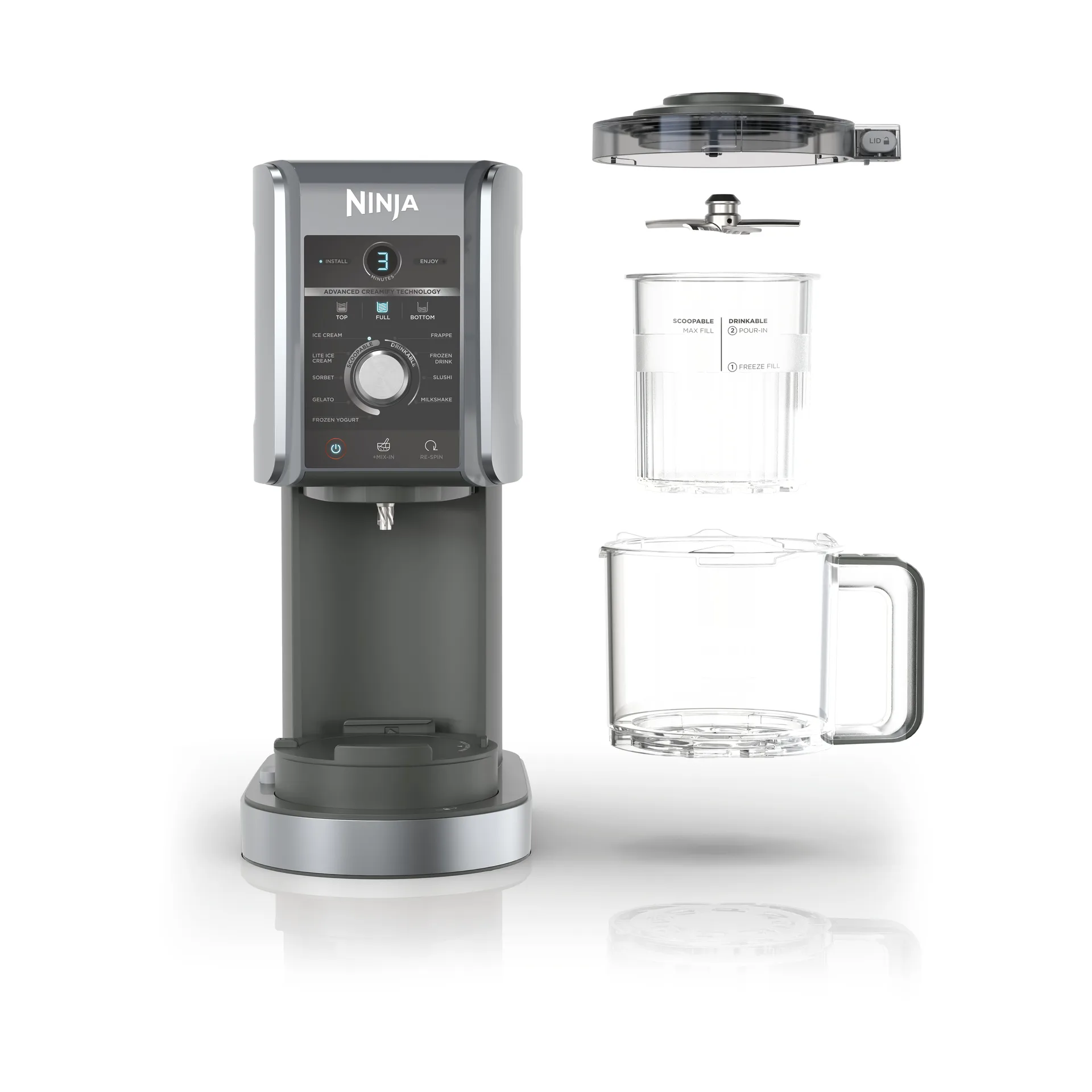 Ninja CREAMi deluxe NC502EU jäätelö- ja jälkiruokakone, Musta Ninja