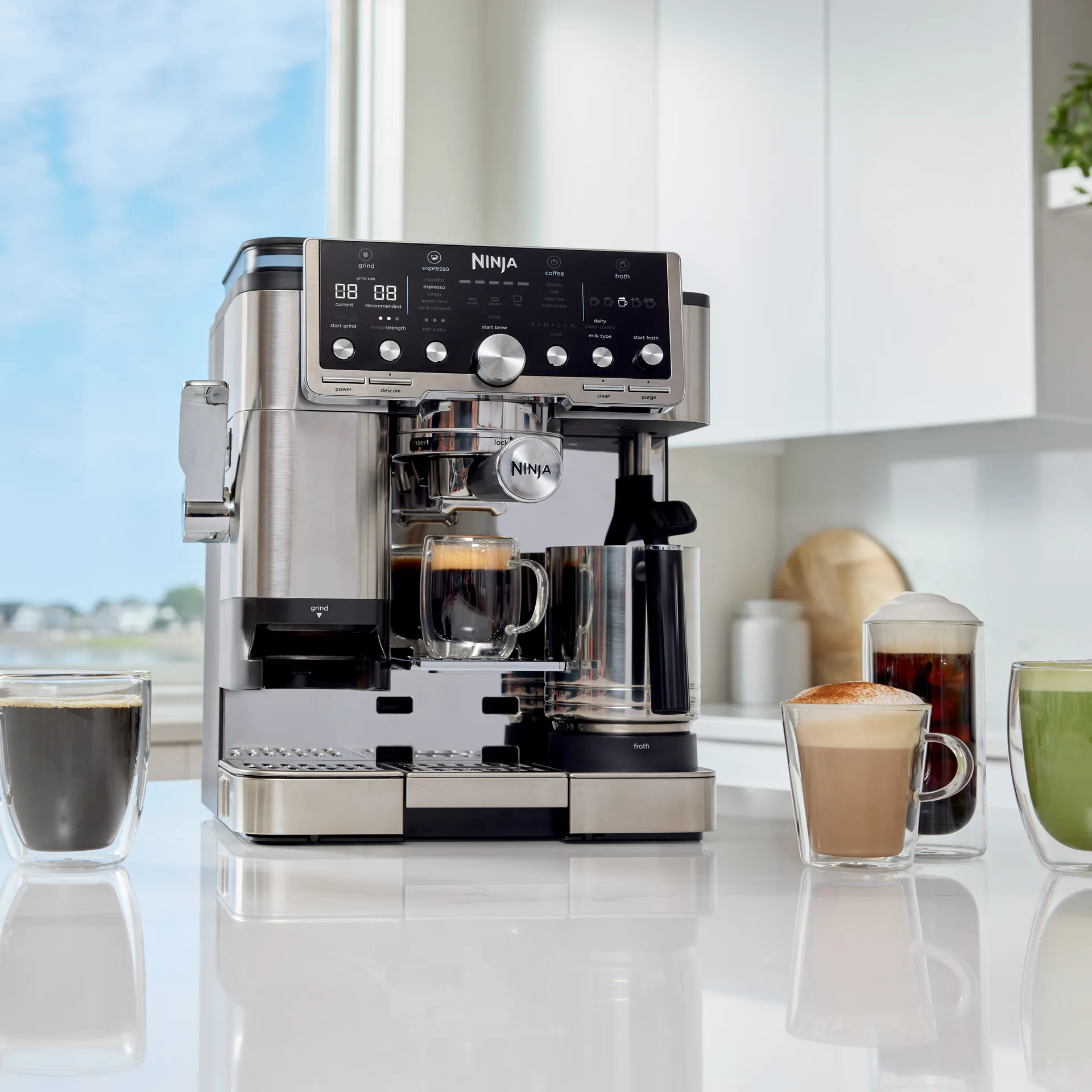 Ninja Luxe café pro series 3-in-1 espressokone, Ruostumaton teräs Ninja