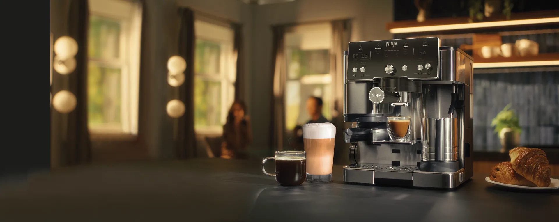 Ninja Luxe™ kahvilan välttämättömyys 2-in-1 espressokone, Ruostumaton teräs Ninja