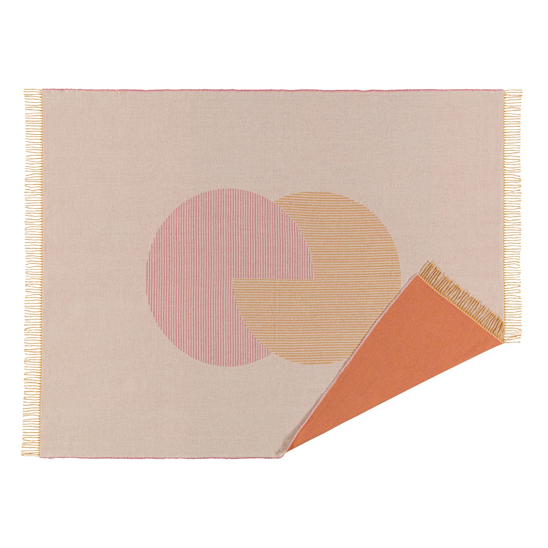 Circles-puuvillahuopa 130x185 cm, luonnonvalkoinen NJRD