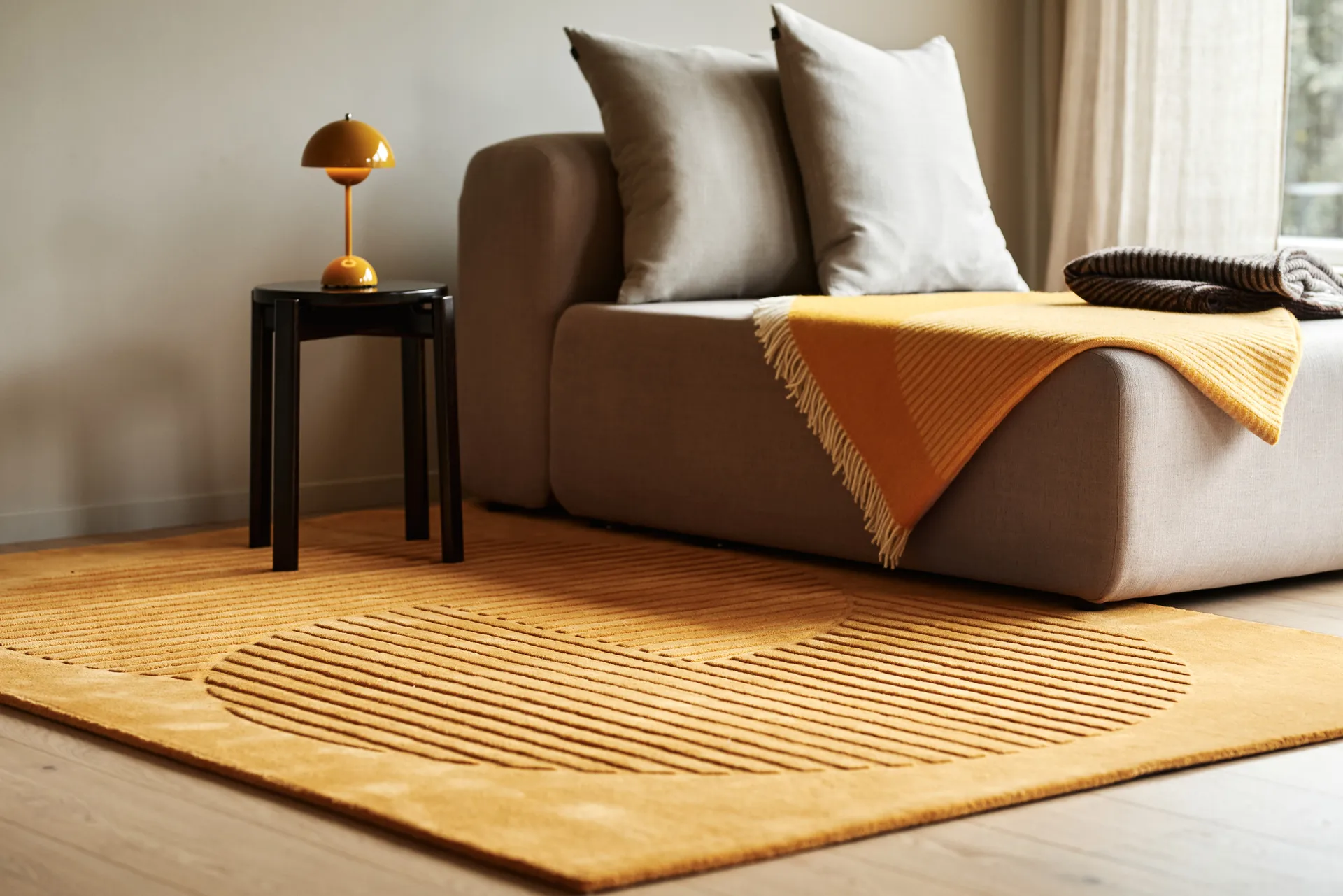 Levels Circles villamatto, Keltainen, 170x240 cm NJRD