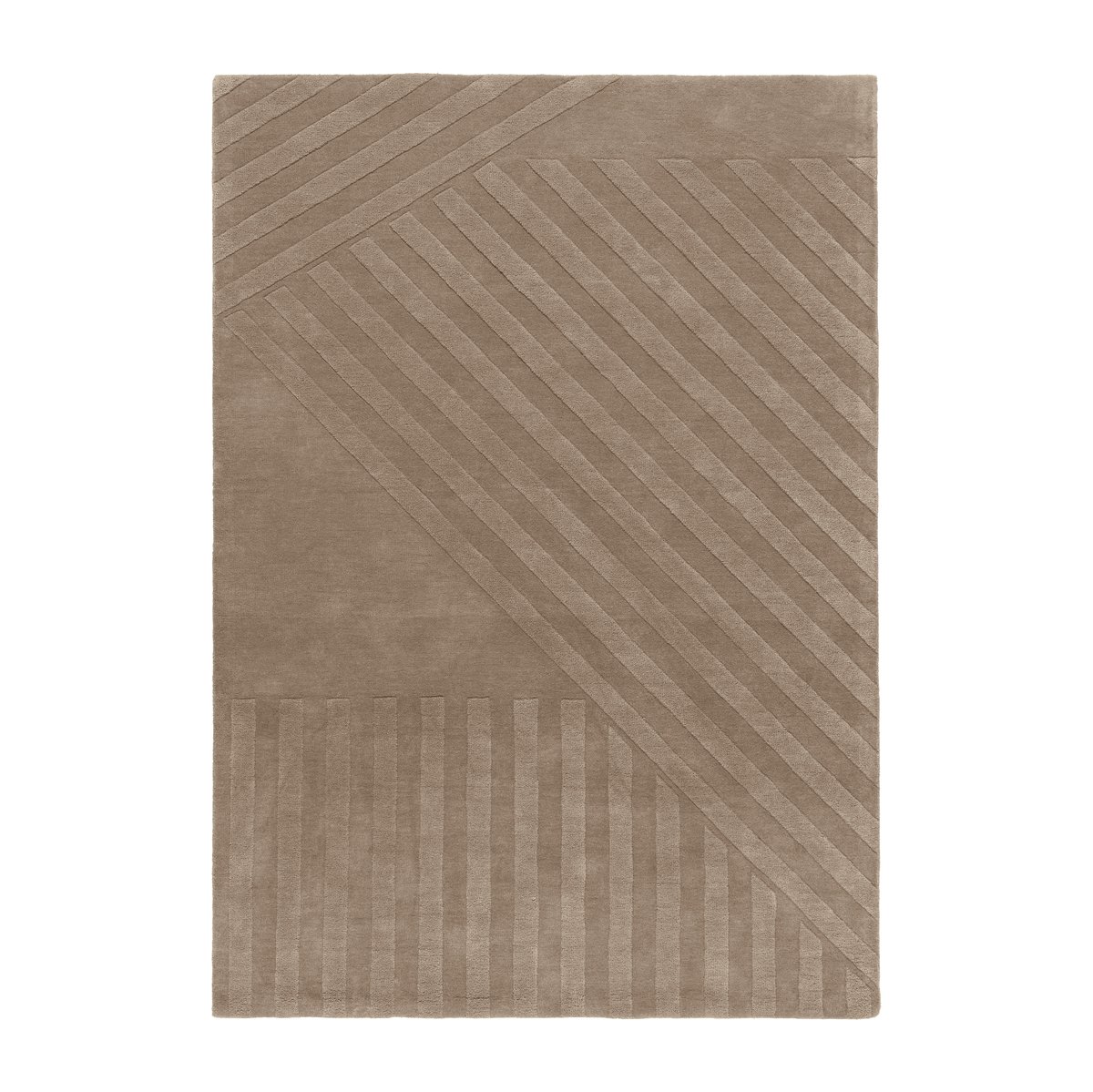 NJRD Levels villamatto stripes harmaa 200x300 cm | Skandinaavinen Sisustus | Villamatot | Harmaa