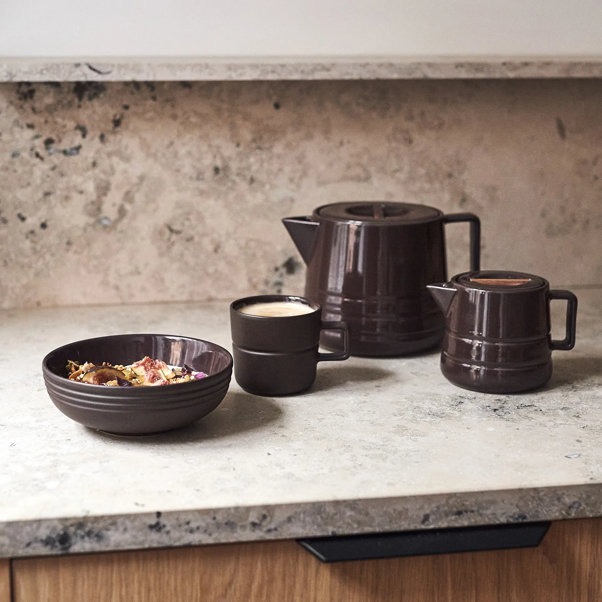 Lines-kulho Ø 16 cm, ruskea NJRD