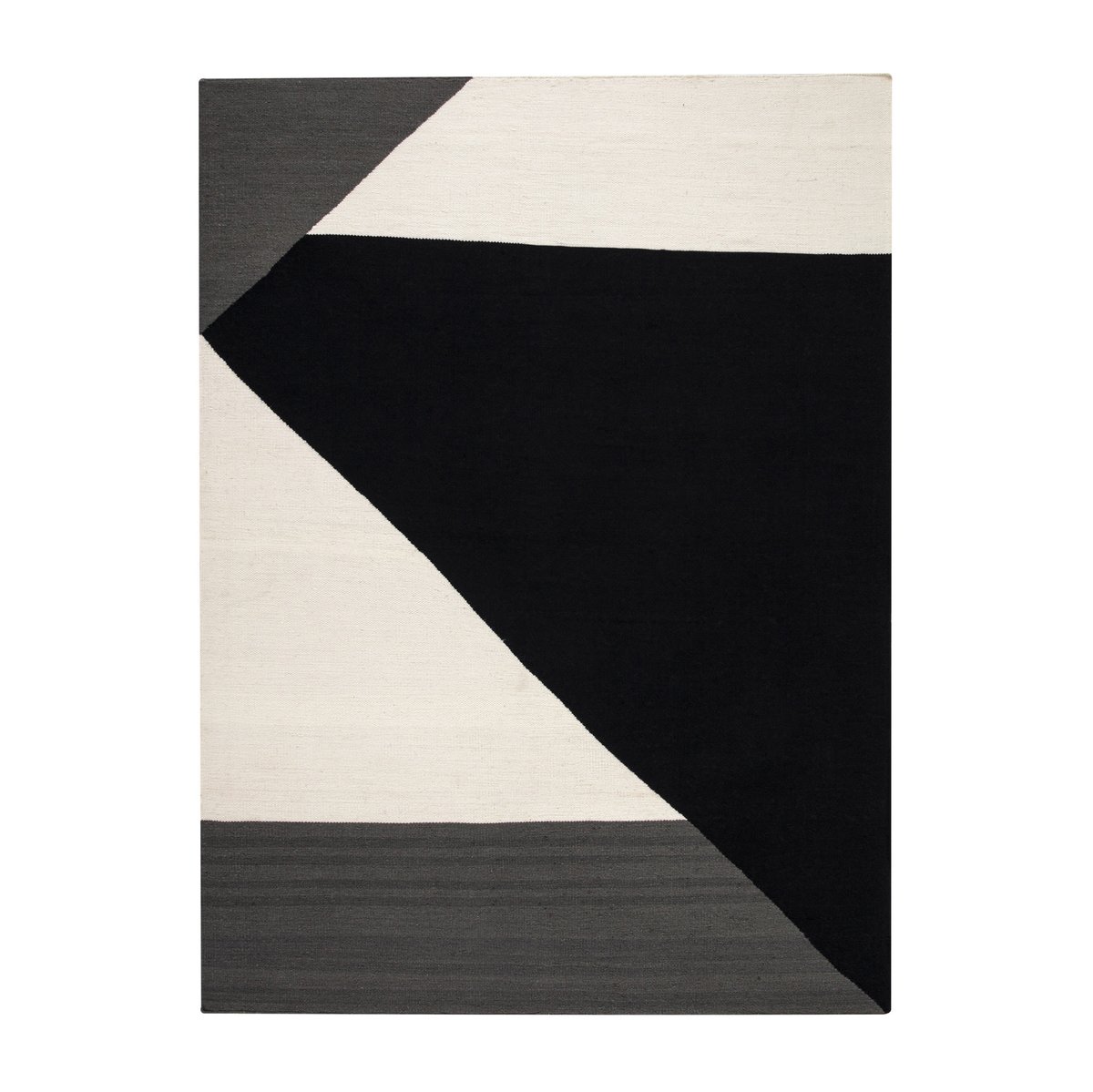 NJRD Stripes blocks -kelim-matto musta 170×240 cm