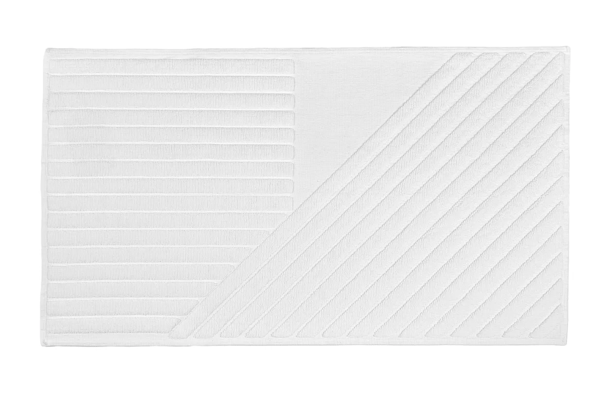 NJRD Stripes kylpyhuoneenmatto 50x90 cm Valkoinen