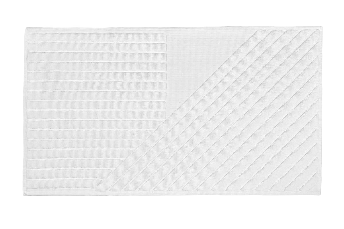 NJRD Stripes kylpyhuoneenmatto 50x90 cm Valkoinen | Skandinaavinen Sisustus | Kylpyhuoneenmatot | Valkoinen