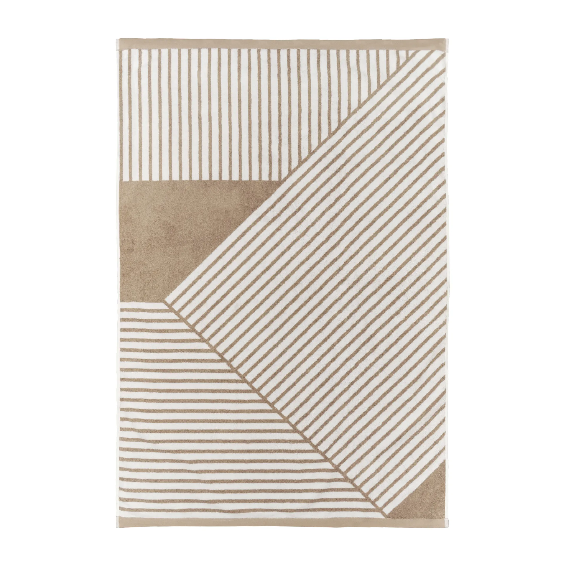 Stripes kylpypyyhe 100 x 150 cm, Beige NJRD