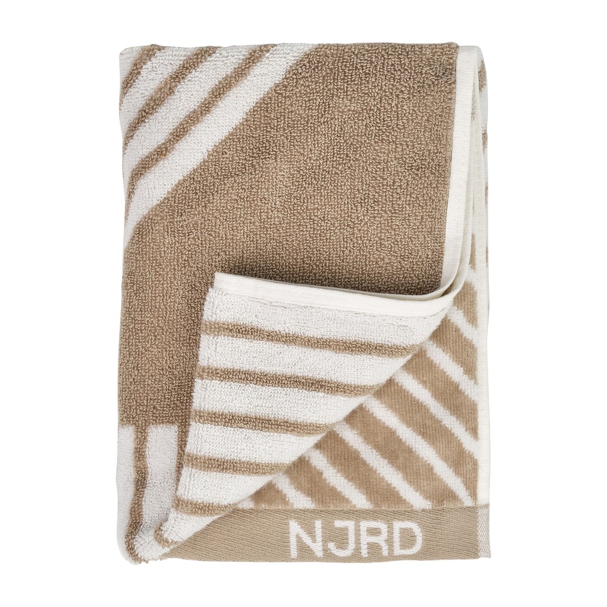 NJRD Stripes pyyhe 50x70 cm Beige | Skandinaavinen Sisustus | Käsipyyhkeet | Beige