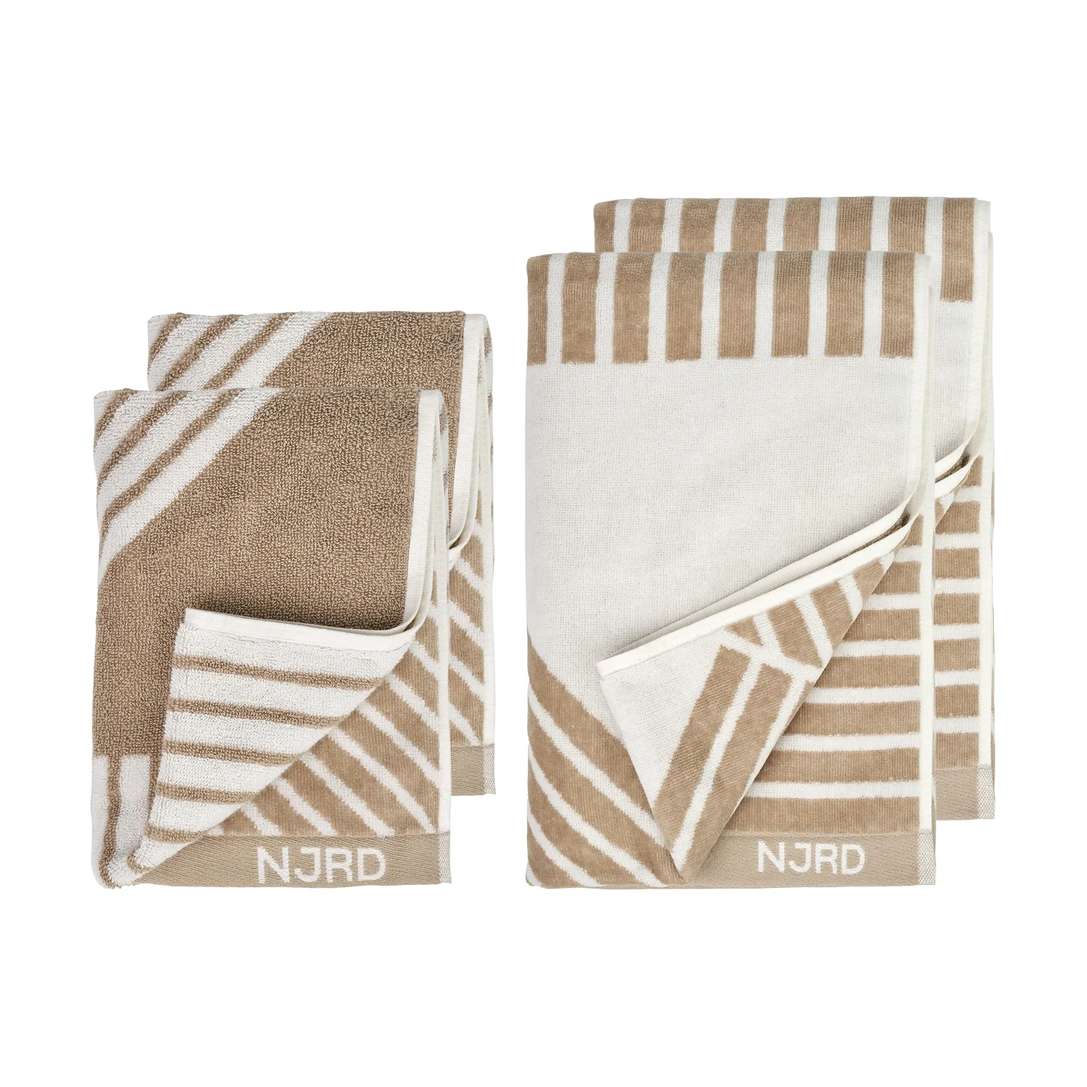 Stripes pyyhesetti 4 osaa - Beige,  NJRD