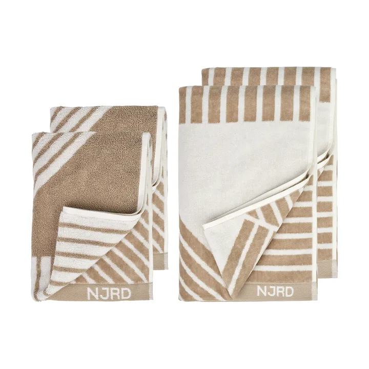 Stripes pyyhesetti 4 osaa - Beige - NJRD
