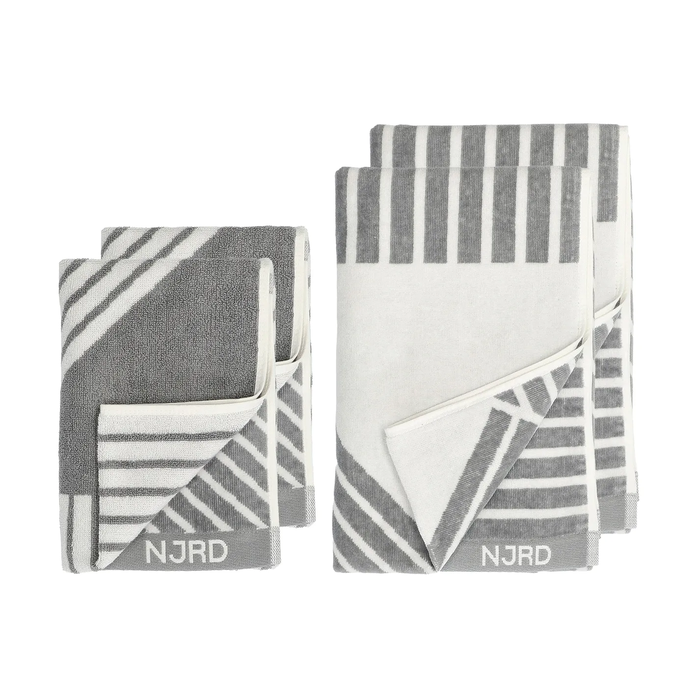 Stripes pyyhesetti 4 osaa - Harmaa,  NJRD