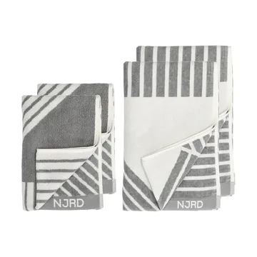 Stripes pyyhesetti 4 osaa - Harmaa - NJRD