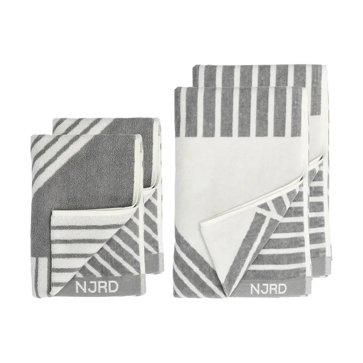 Stripes pyyhesetti 4 osaa - Harmaa - NJRD
