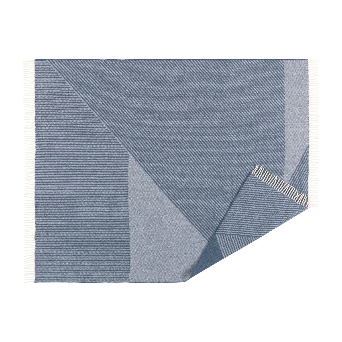 NJRD Stripes villahuopa 130x185 cm Sininen | Skandinaavinen Sisustus | Villahuovat & Villaviltit | Sininen
