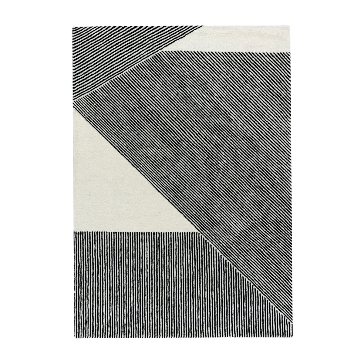 NJRD Stripes-villamatto luonnonvalkoinen 170×240 cm