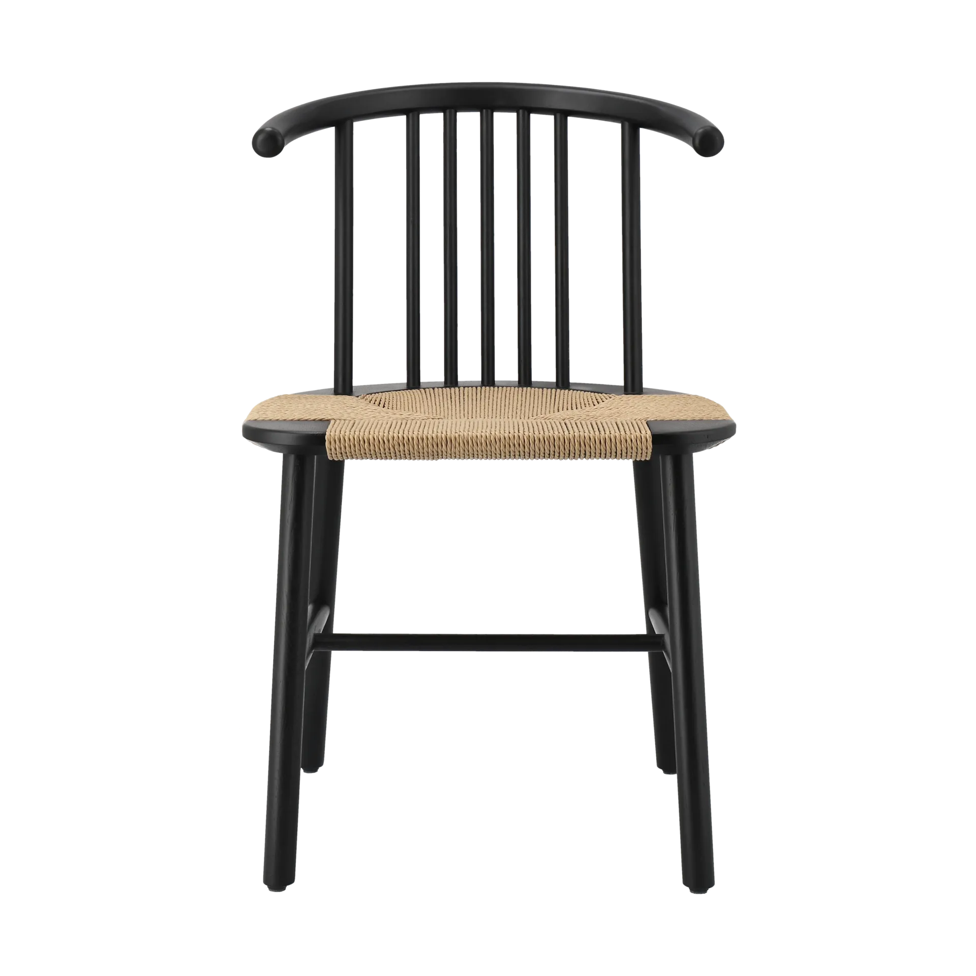 VIOR ruokapöydäntuoli punottu istuinosa, Mustalakattu tammi-luonnonvärinen NJRD