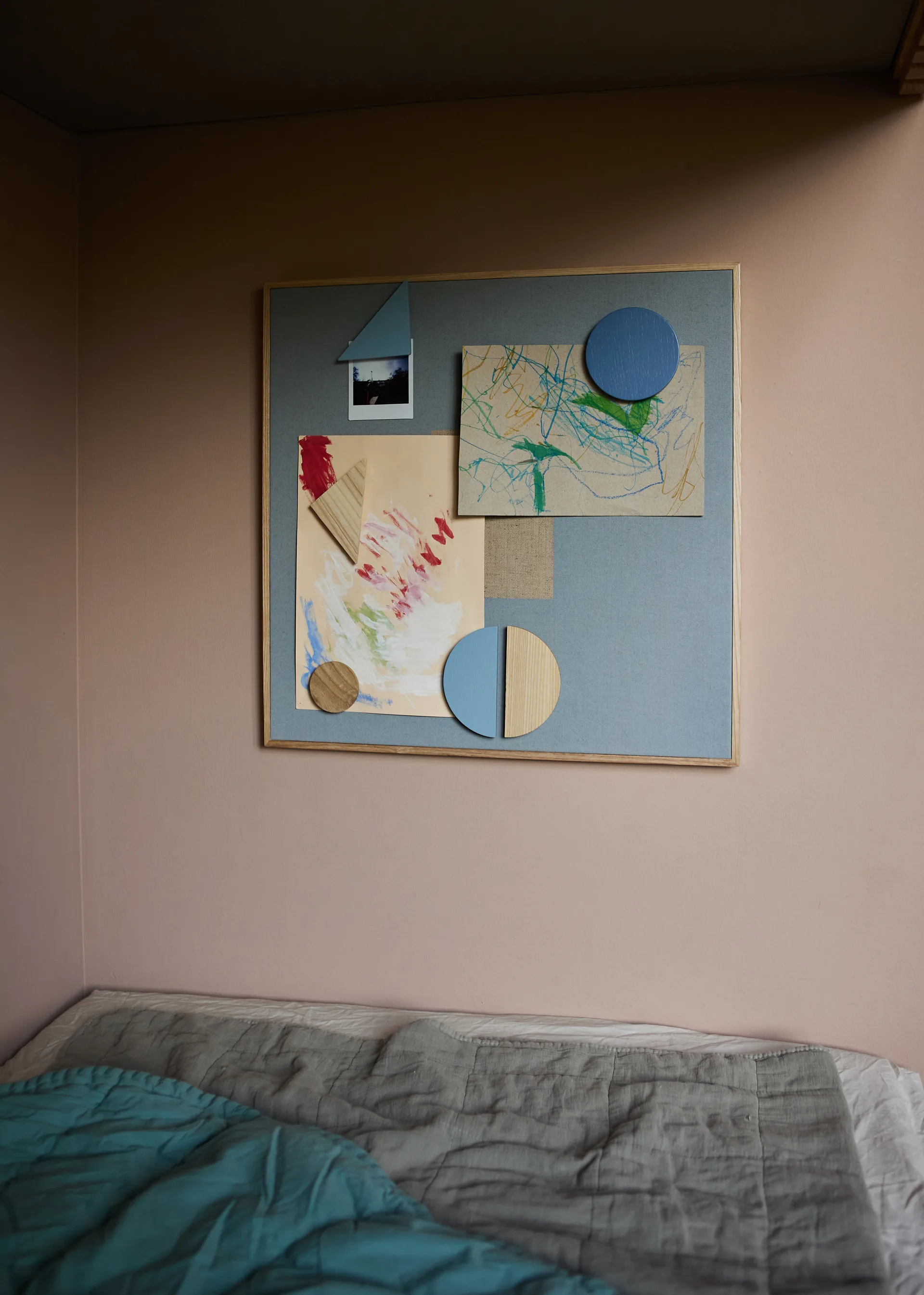 Noticeboard ilmoitustaulu + 3 magneettia, Sininen Nofred