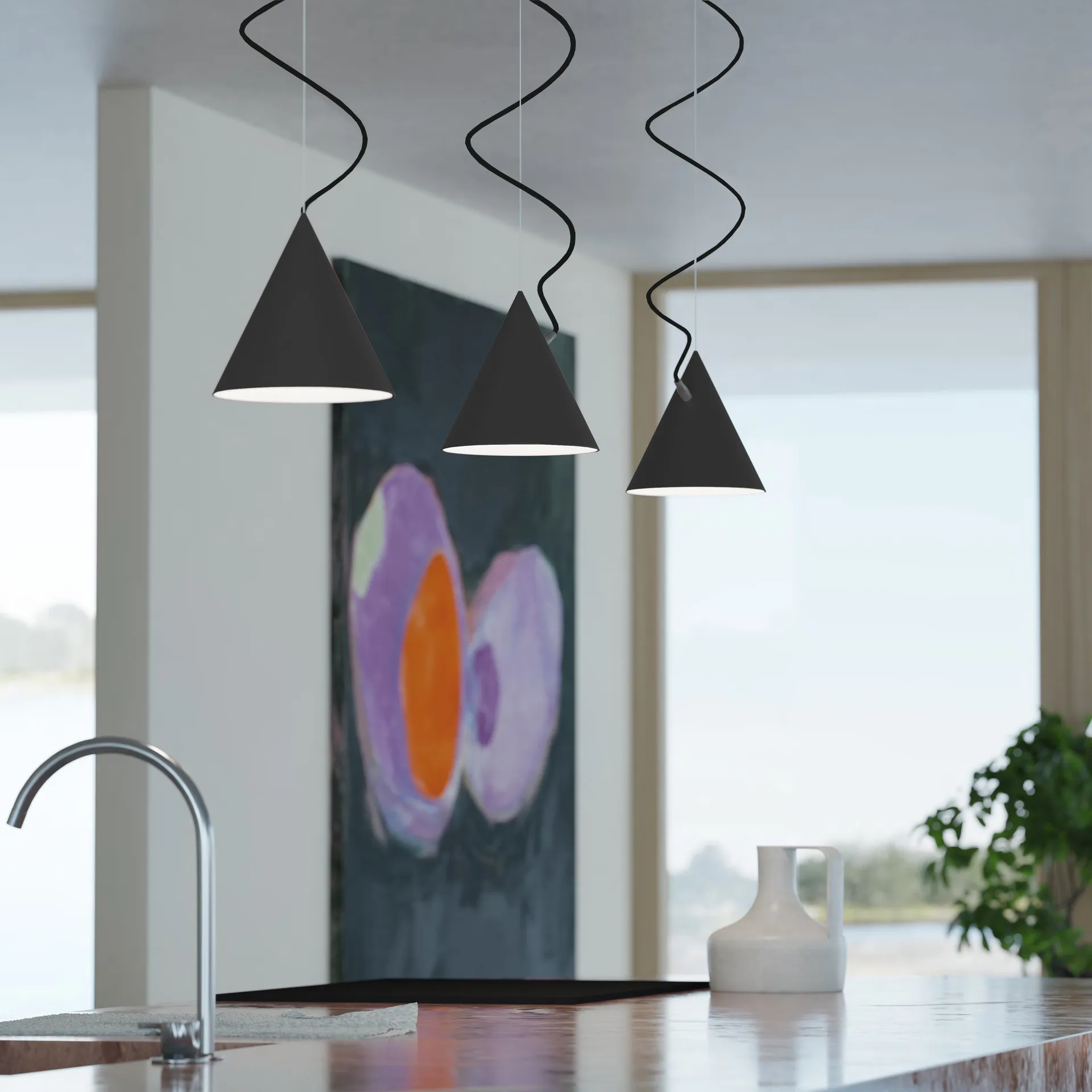 Castor riippuvalaisin 20 cm, Musta-musta-musta Noon