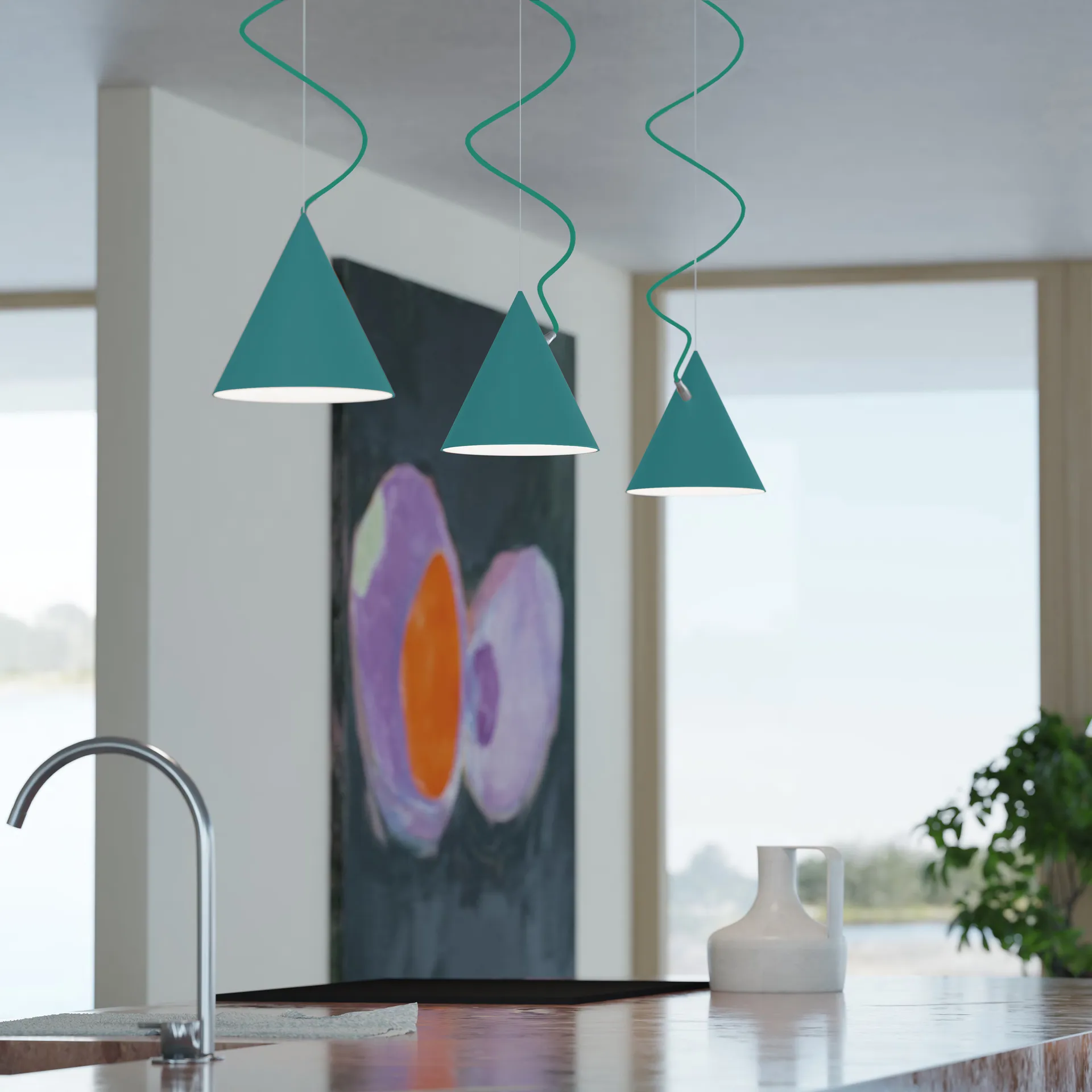 Castor riippuvalaisin 20 cm, Turkoosi-turkoosi-hopea Noon