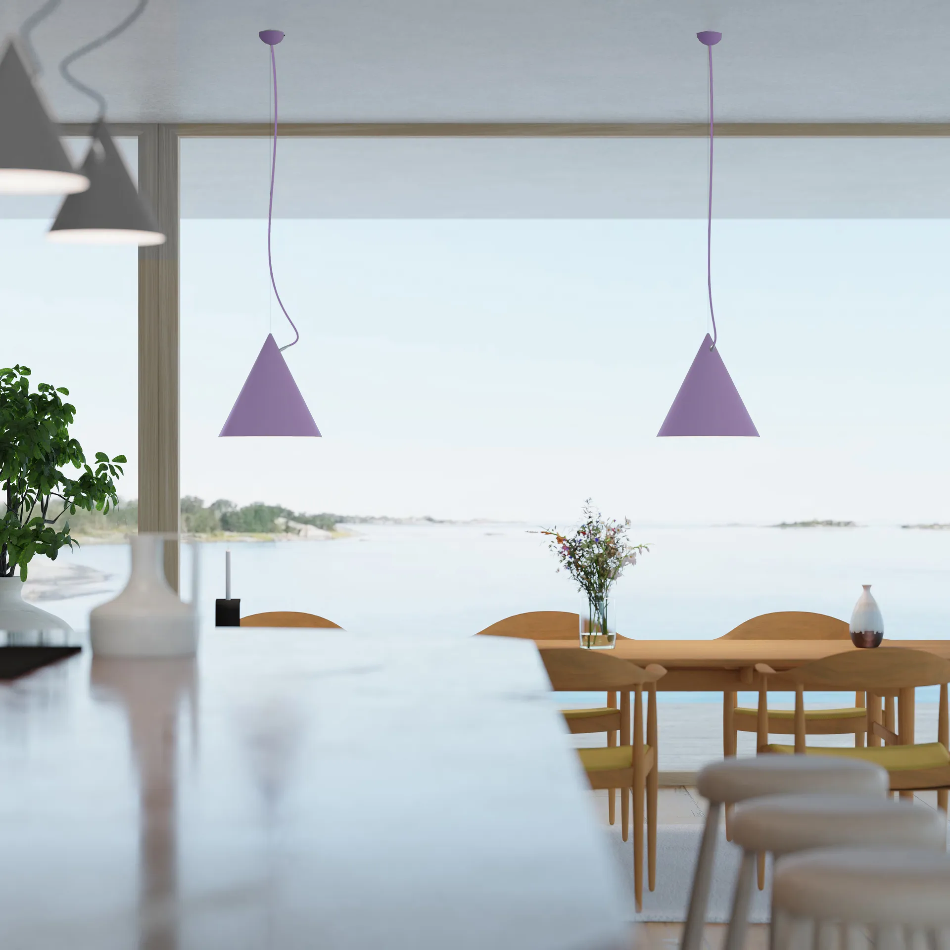 Castor riippuvalaisin 40 cm, Lila-lila-hopea Noon